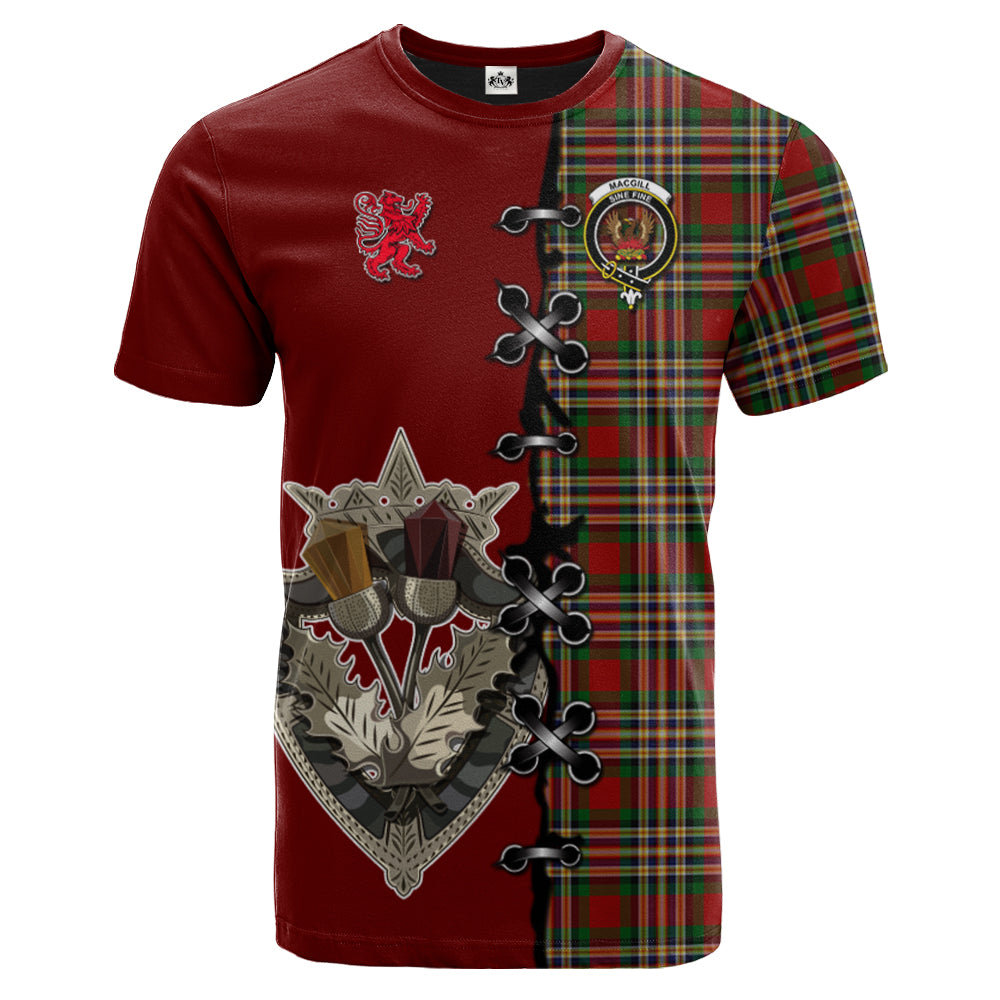 scottish-macgill-clan-crest-tartan-lion-rampant-and-celtic-thistle-t-shirt