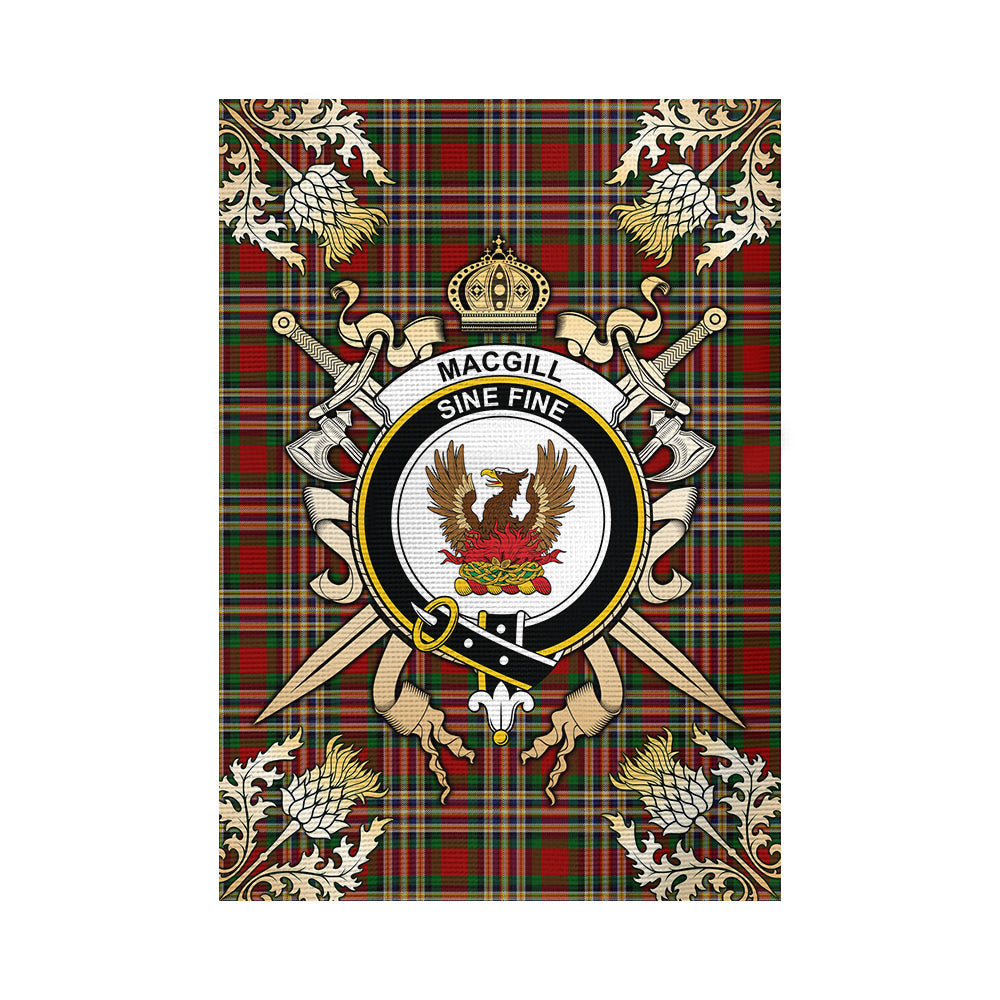 scottish-macgill-clan-crest-gold-courage-sword-tartan-garden-flag
