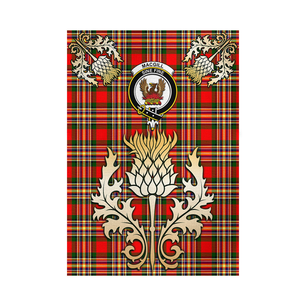 scottish-macgill-modern-clan-crest-gold-thistle-tartan-garden-flag