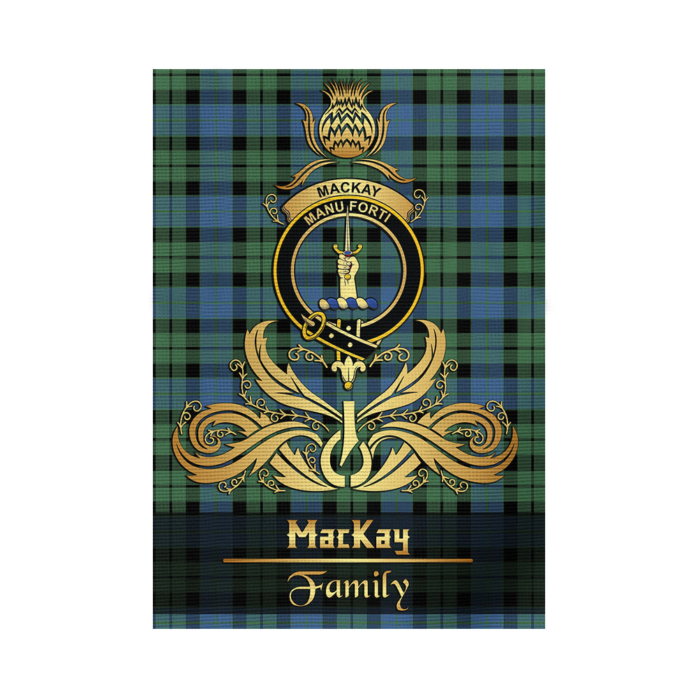 scottish-mackay-ancient-clan-crest-family-golden-thistle-tree-tartan-garden-flag