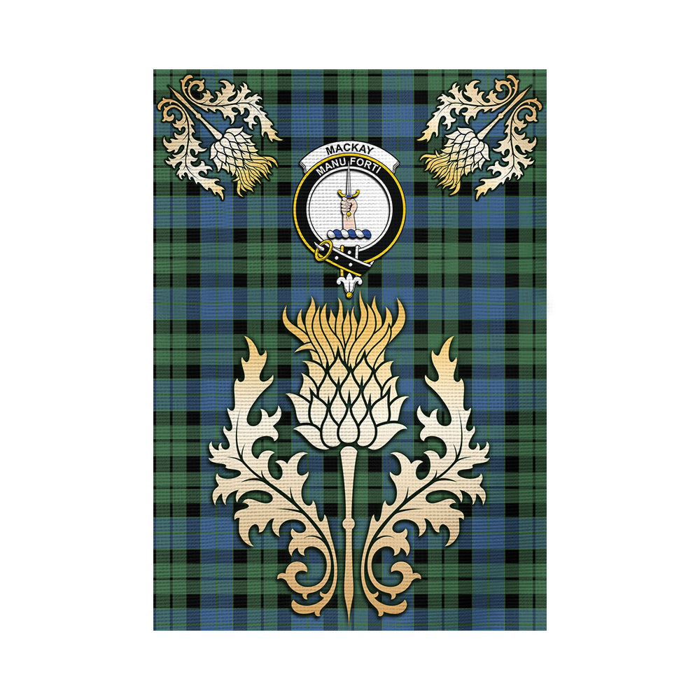 scottish-mackay-ancient-clan-crest-gold-thistle-tartan-garden-flag