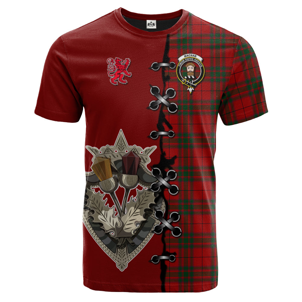 scottish-macnab-clan-crest-tartan-lion-rampant-and-celtic-thistle-t-shirt