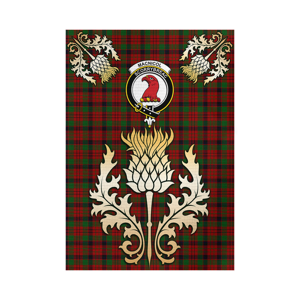 scottish-macnicol-clan-crest-gold-thistle-tartan-garden-flag