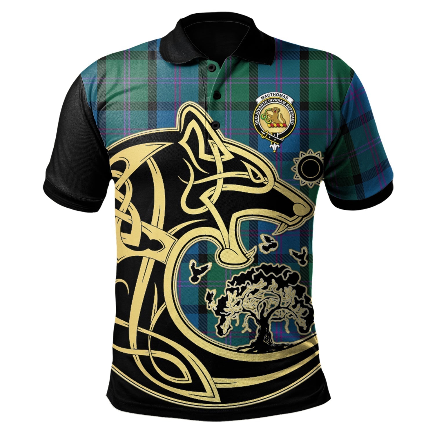 scottish-macthomas-clan-crest-tartan-celtic-wolf-style-polo-shirt