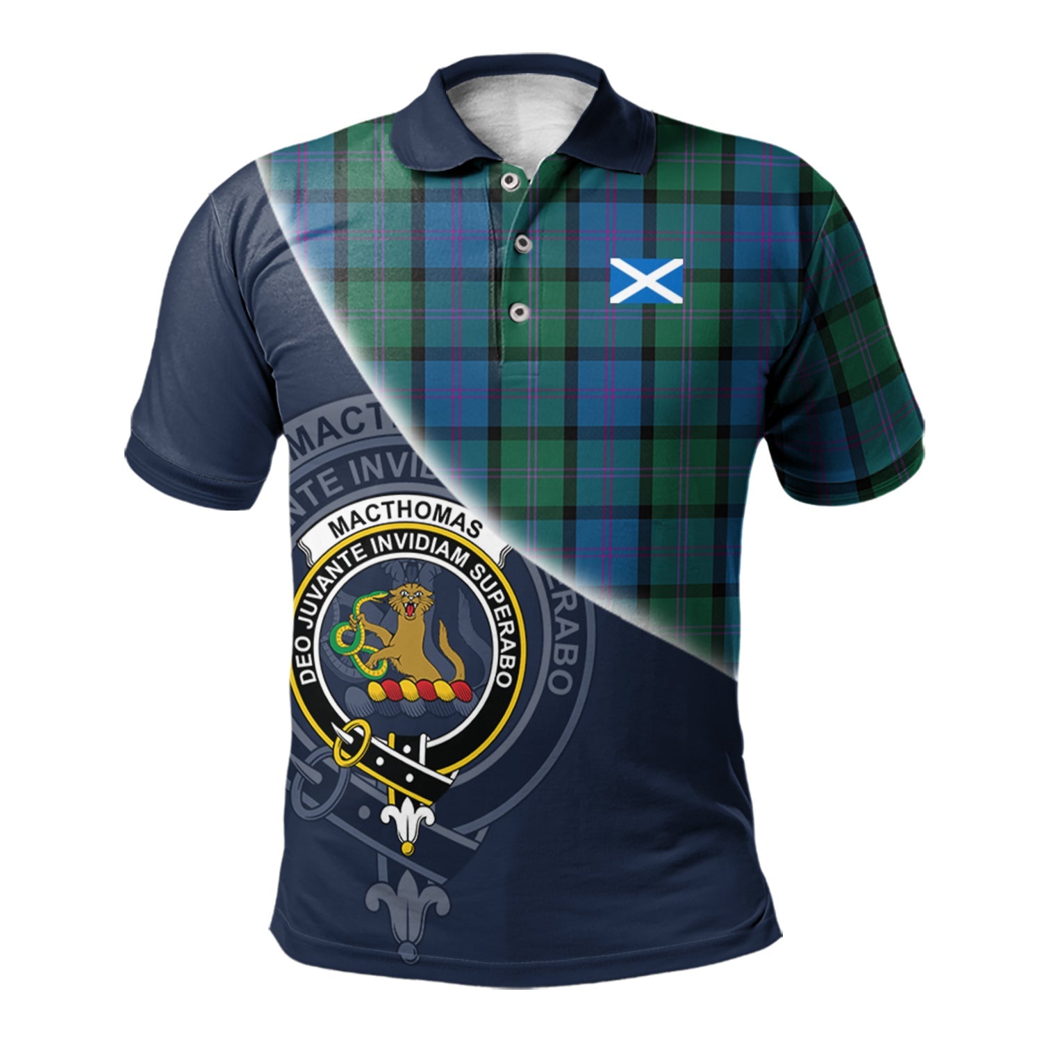 scottish-macthomas-clan-crest-tartan-scotland-flag-half-style-polo-shirt
