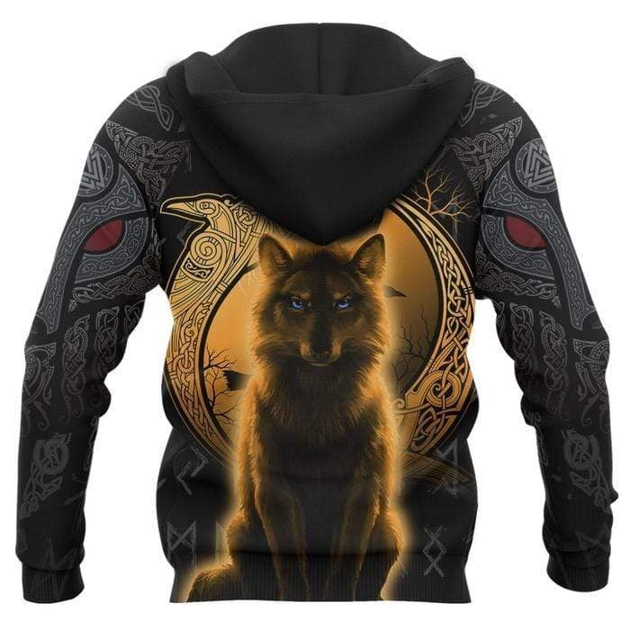Viking Clothing The Fenrir Gold Version Hoodie RLT12 - Wonder Print Shop