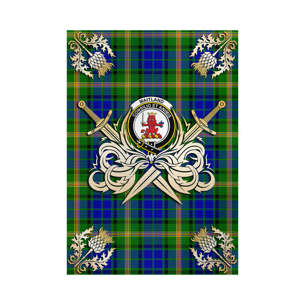 scottish-maitland-clan-crest-courage-sword-tartan-garden-flag