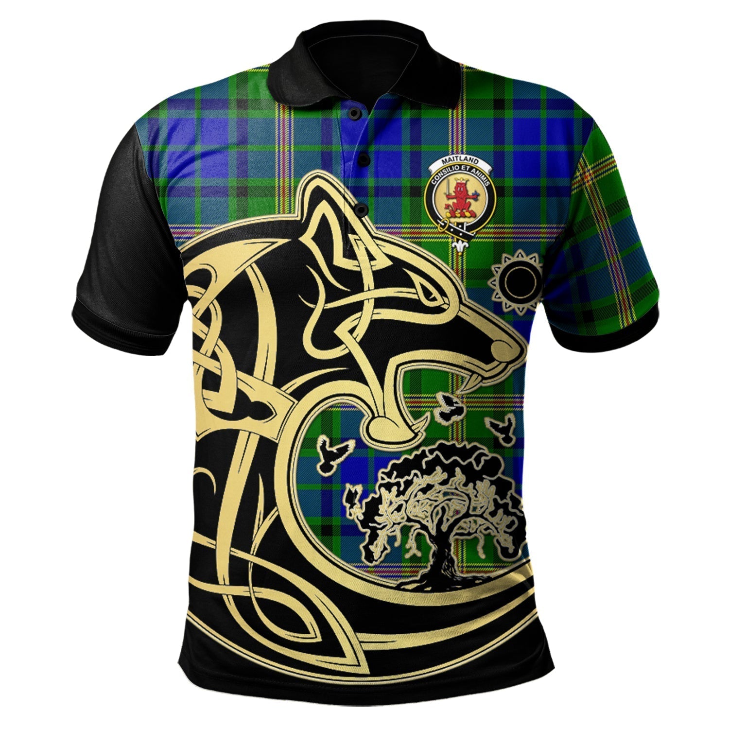 scottish-maitland-clan-crest-tartan-celtic-wolf-style-polo-shirt