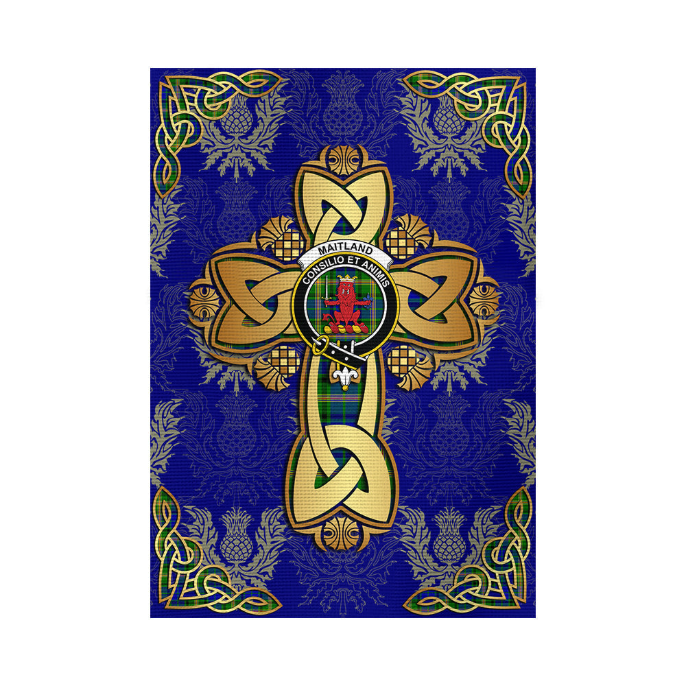scottish-maitland-clan-crest-tartan-golden-celtic-thistle-garden-flag