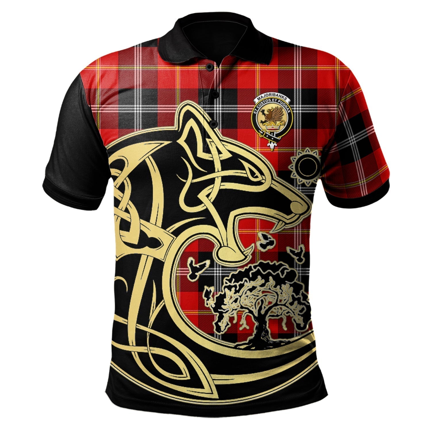 scottish-majoribanks-clan-crest-tartan-celtic-wolf-style-polo-shirt