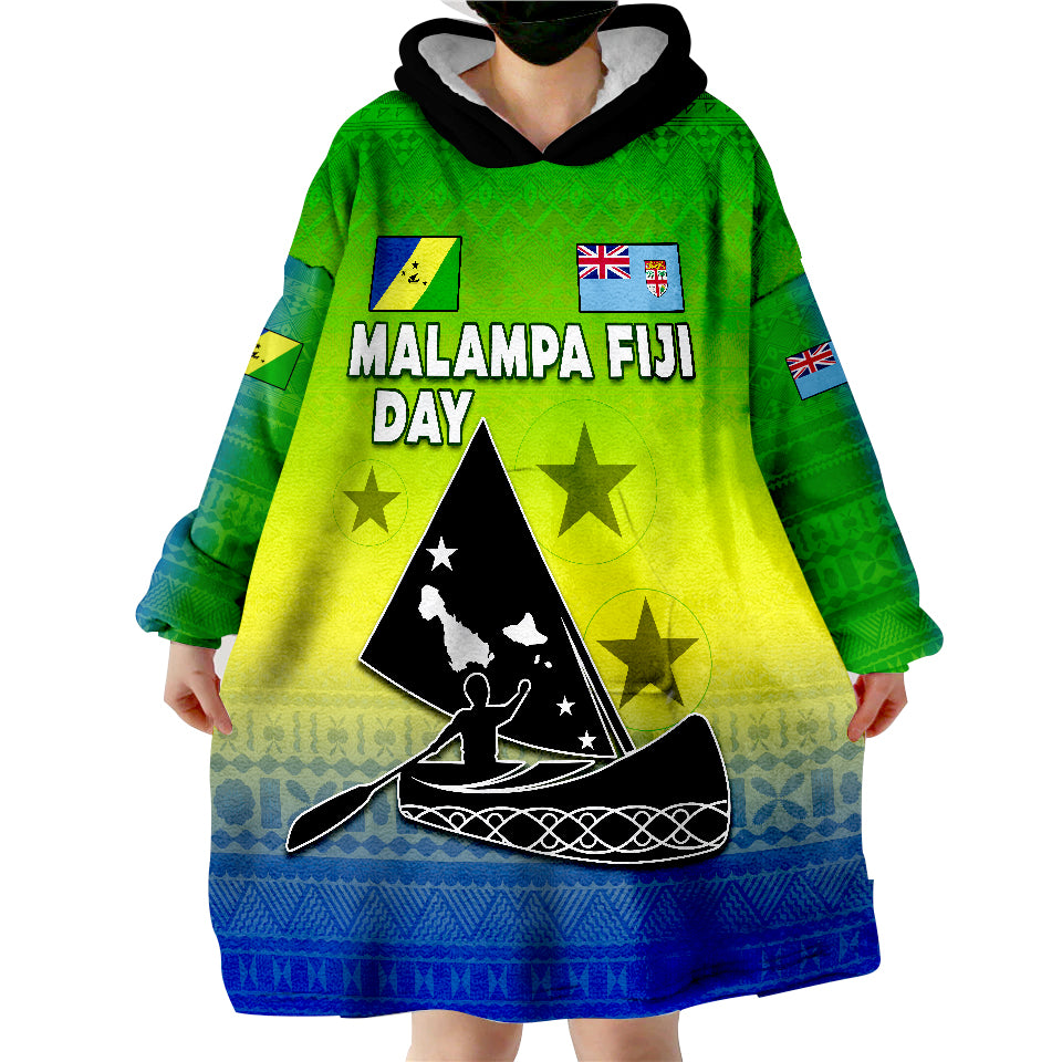 Malampa Fiji Day Happy 52nd Anniversary Wearable Blanket Hoodie - Wonder Print Shop