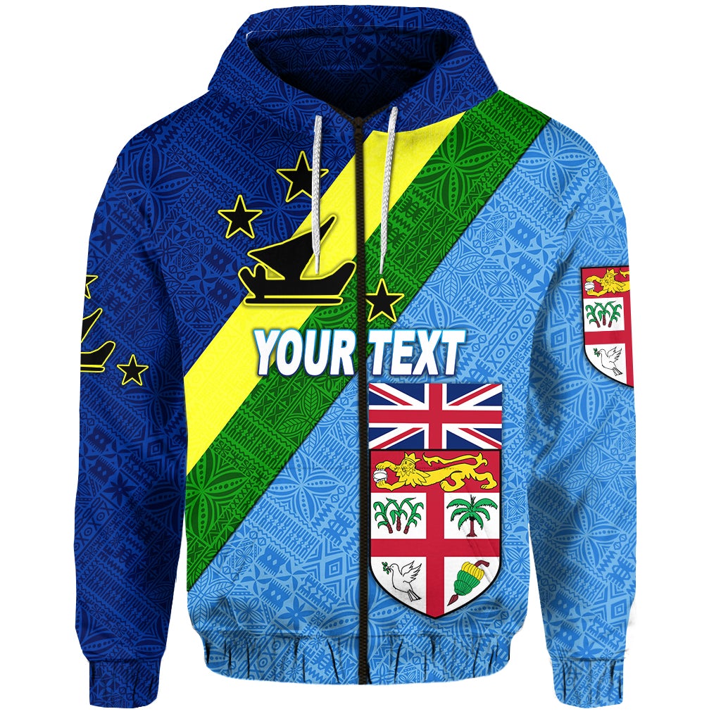 Custom Vanuatu Malampa And Fiji Day Zip Hoodie Simple Style LT8 - Wonder Print Shop