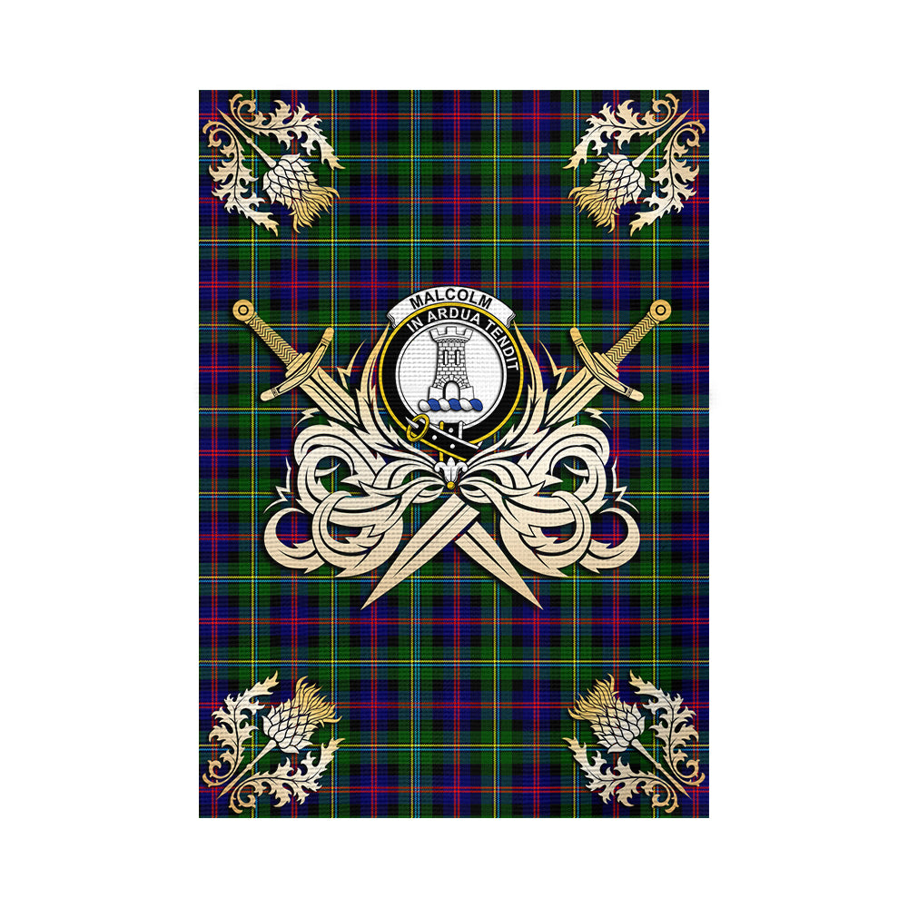 scottish-malcolm-clan-crest-courage-sword-tartan-garden-flag