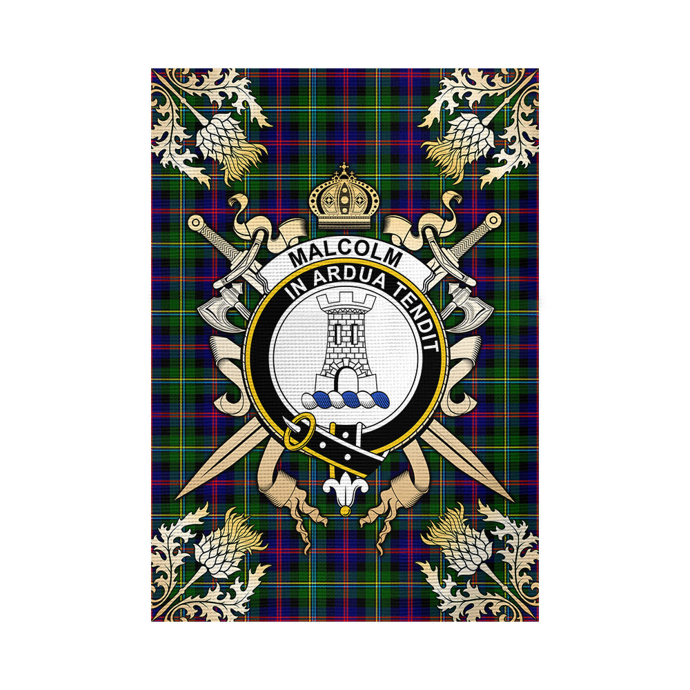 scottish-malcolm-clan-crest-gold-courage-sword-tartan-garden-flag