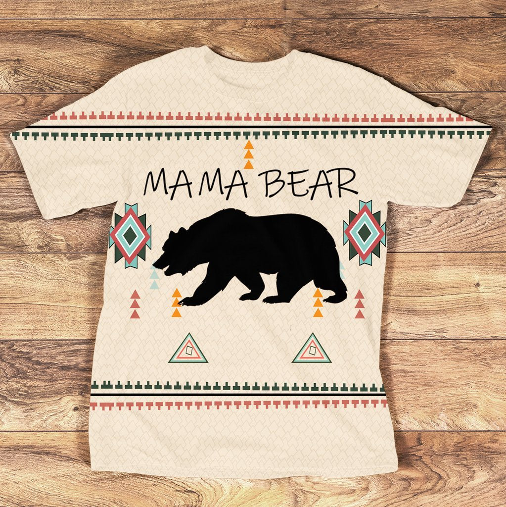 Mama Bear Native Symbol Native American 3D Tshirt LT10 - Wonder Print Shop