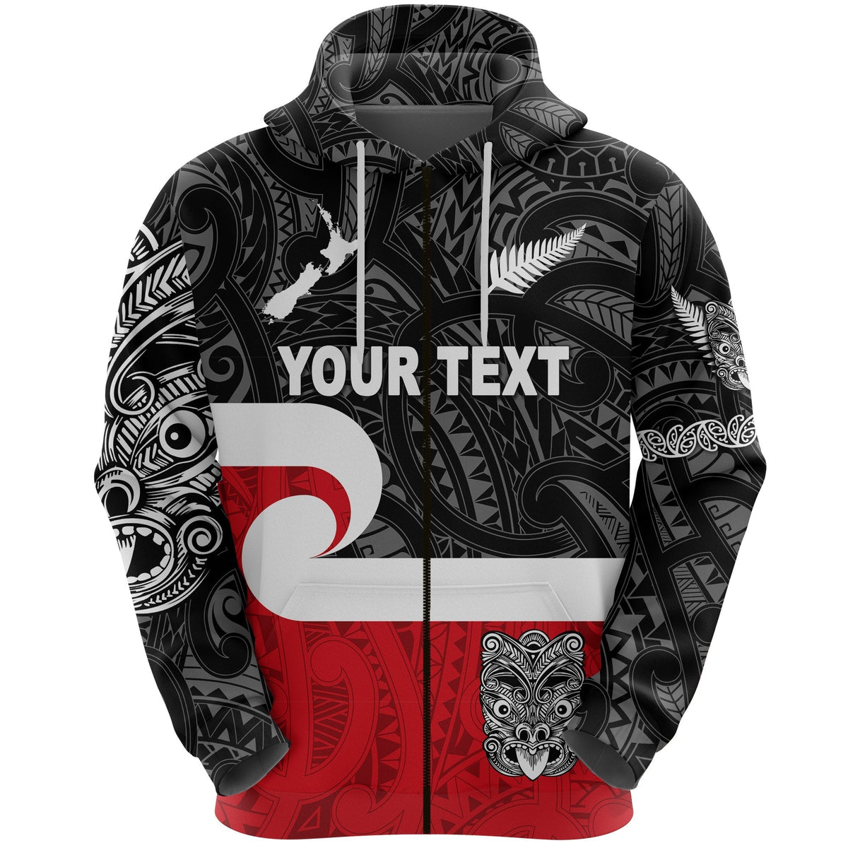Custom Maori Aotearoa Haka Zip Hoodie New Zealand Simple LT8 - Wonder Print Shop