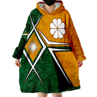 Marshall Islands - Marshall Islands Flag with Polynesian Patterns Green Wearable Blanket Hoodie - Wonder Print Shop