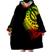 Marshall Islands - Marshall Tatau Reggae Patterns Wearable Blanket Hoodie - Wonder Print Shop