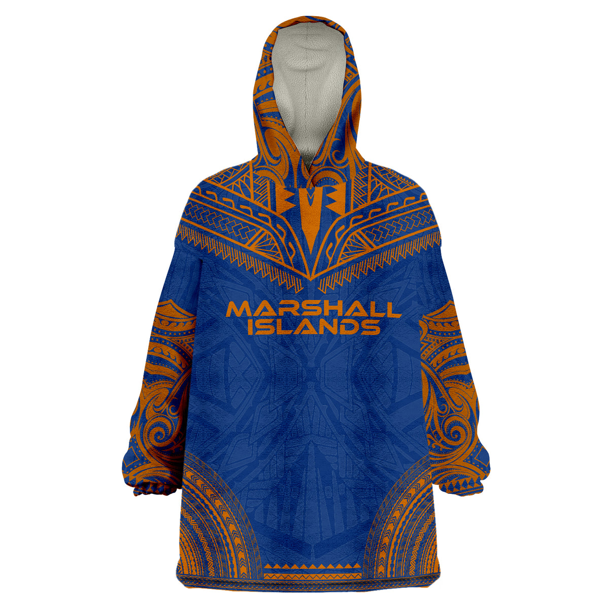 Marshall Islands Polynesian Chief Flag Version Wearable Blanket Hoodie - Wonder Print Shop