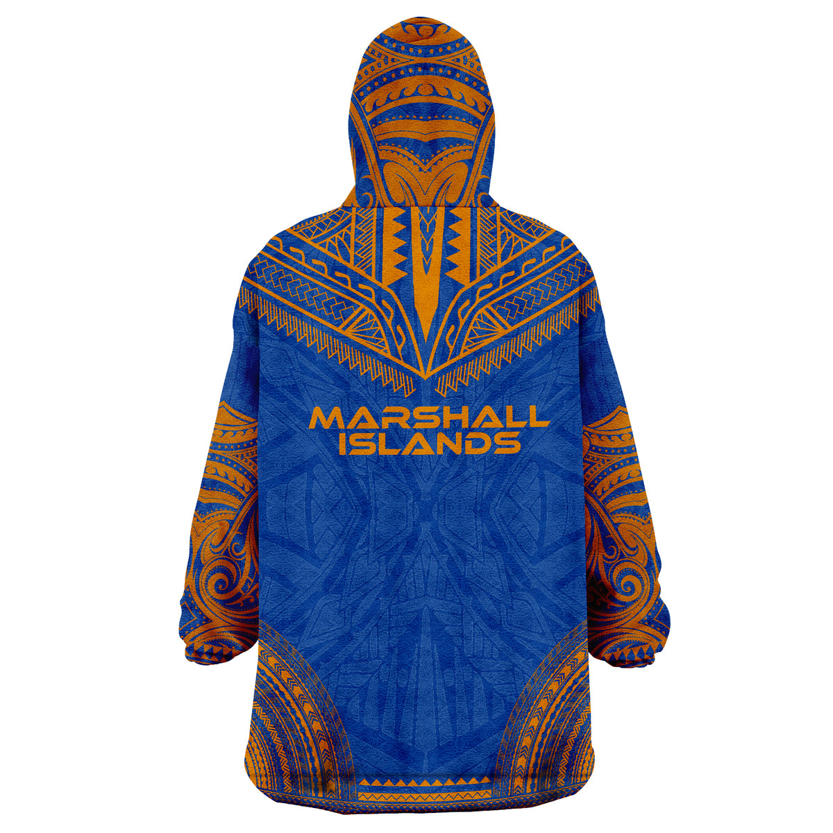 Marshall Islands Polynesian Chief Flag Version Wearable Blanket Hoodie - Wonder Print Shop