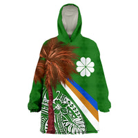 Marshall Islands Polynesian Kwajalein Atoll Palm Tree Wearable Blanket Hoodie - Wonder Print Shop
