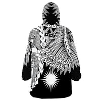Marshall Islands Polynesian - Tribal Wave Tattoo White Wearable Blanket Hoodie - Wonder Print Shop