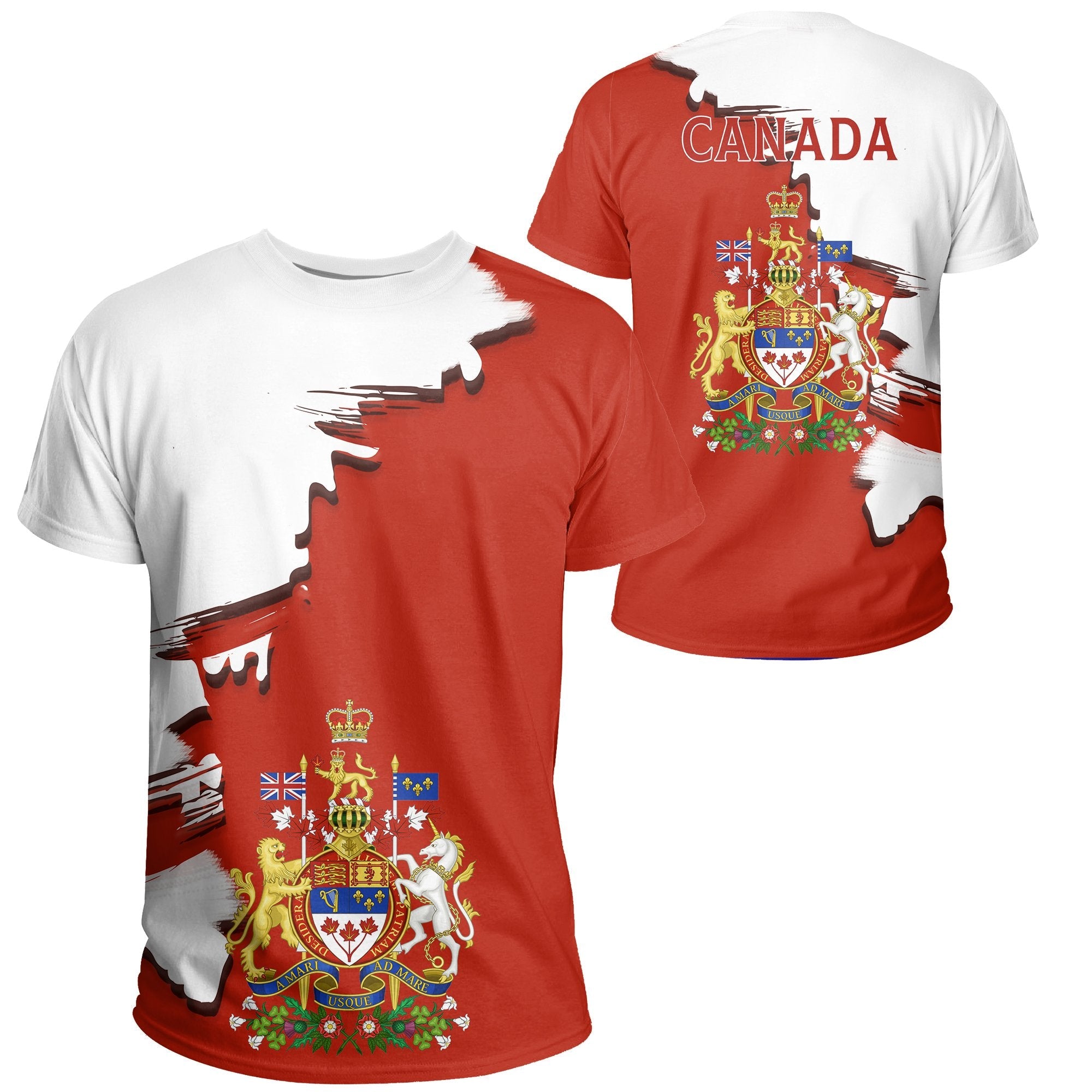 canada-coat-of-arms-unique-t-shirt-scratch-style