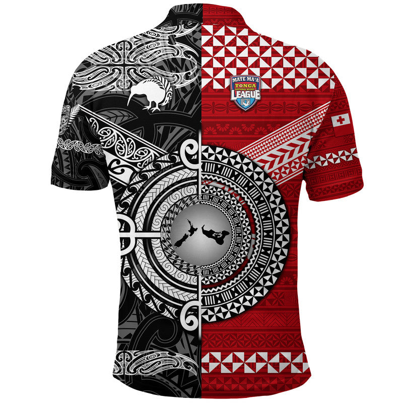 Mate Maa Tonga Ngatu And New Zealand Maori All Black Aboriginal Polo Shirt Rugby Together LT8 - Wonder Print Shop
