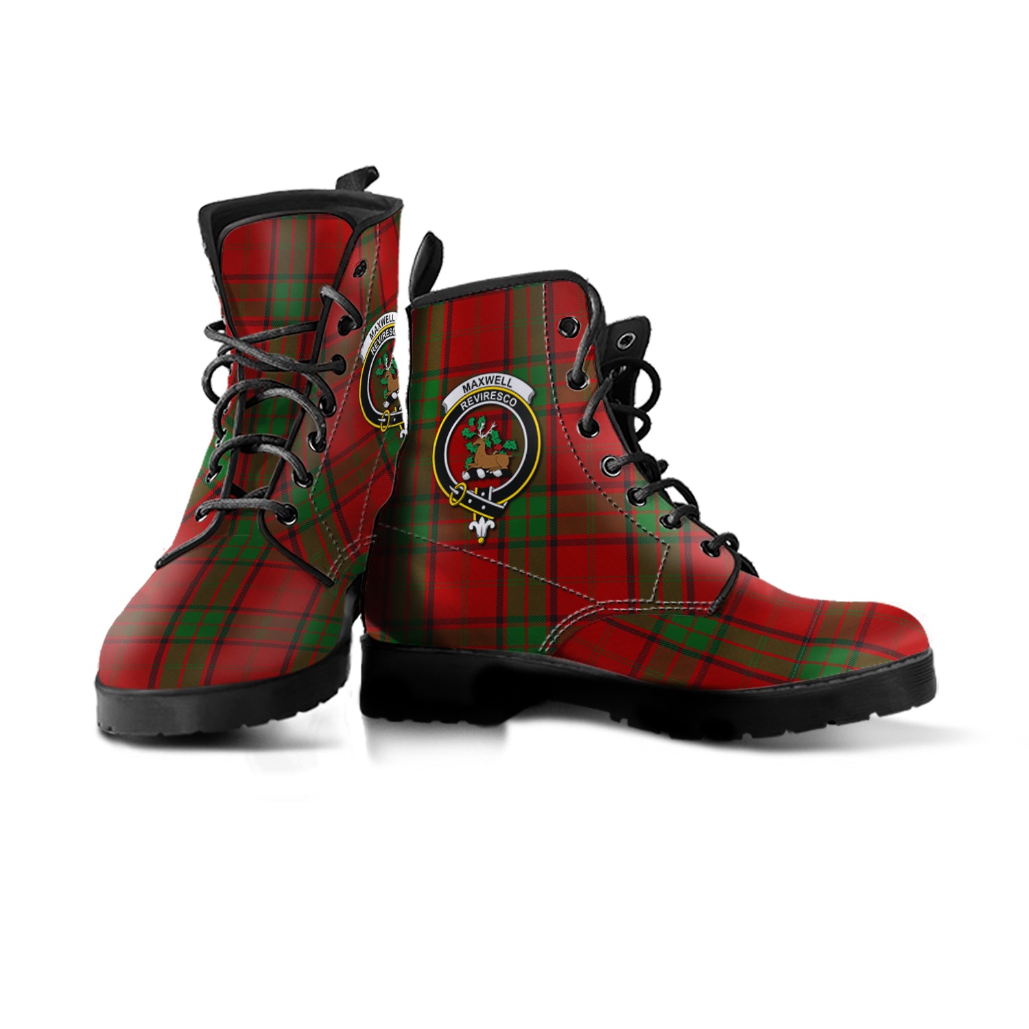 scottish-maxwell-clan-crest-tartan-leather-boots