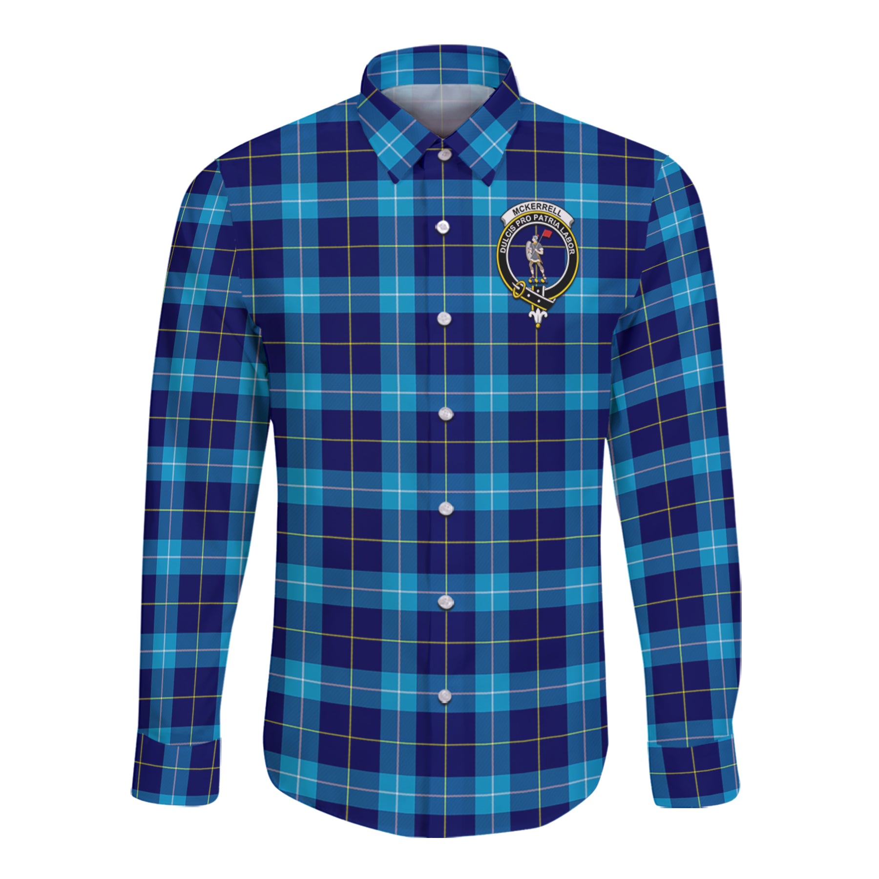 Mckerrell Tartan Long Sleeve Button Up Shirt with Scottish Family Crest K23
