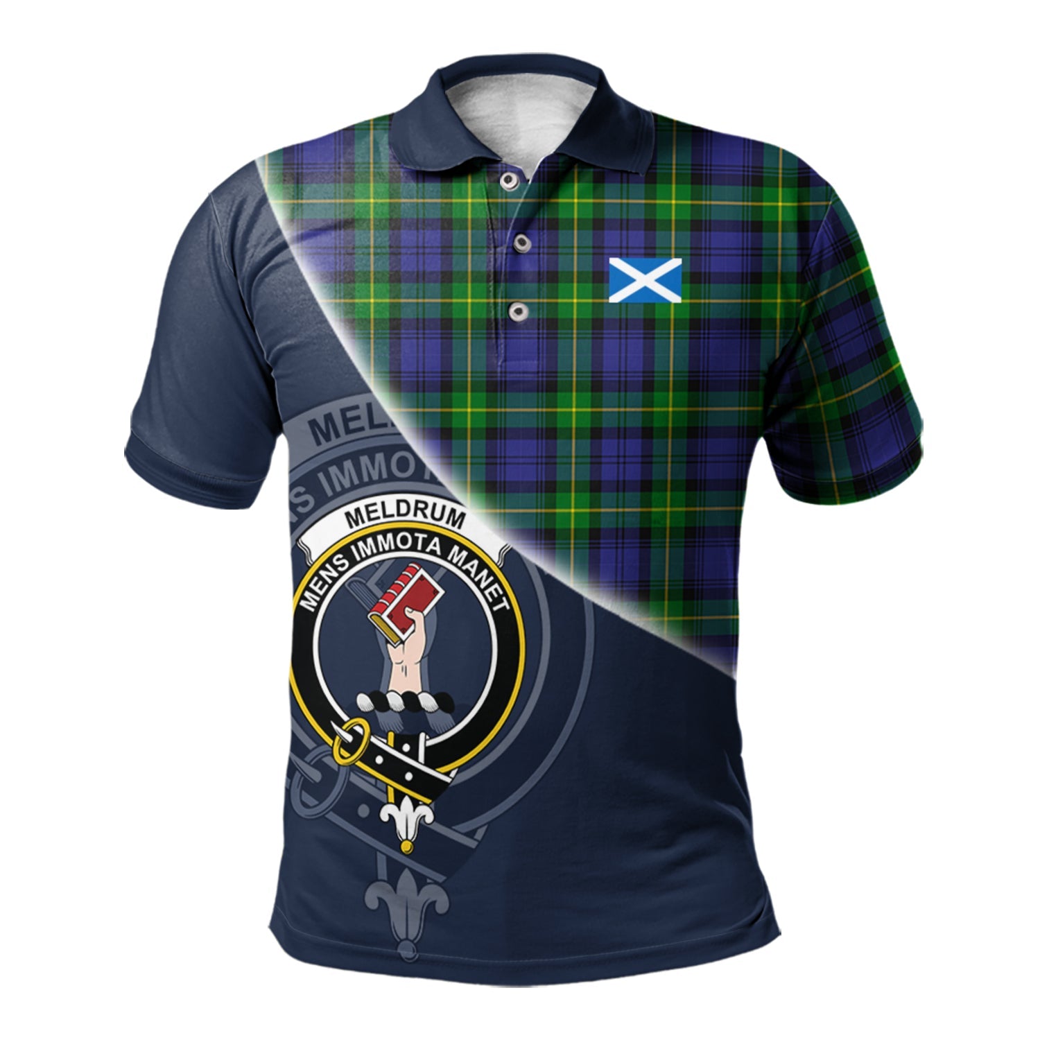 scottish-meldrum-clan-crest-tartan-scotland-flag-half-style-polo-shirt