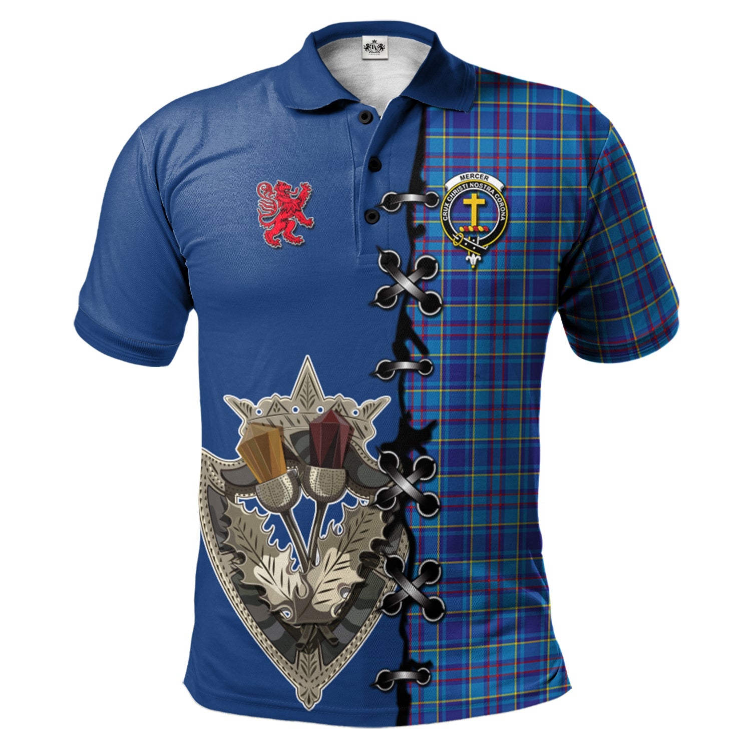 scottish-mercer-modern-clan-crest-tartan-lion-rampant-and-celtic-thistle-polo-shirt