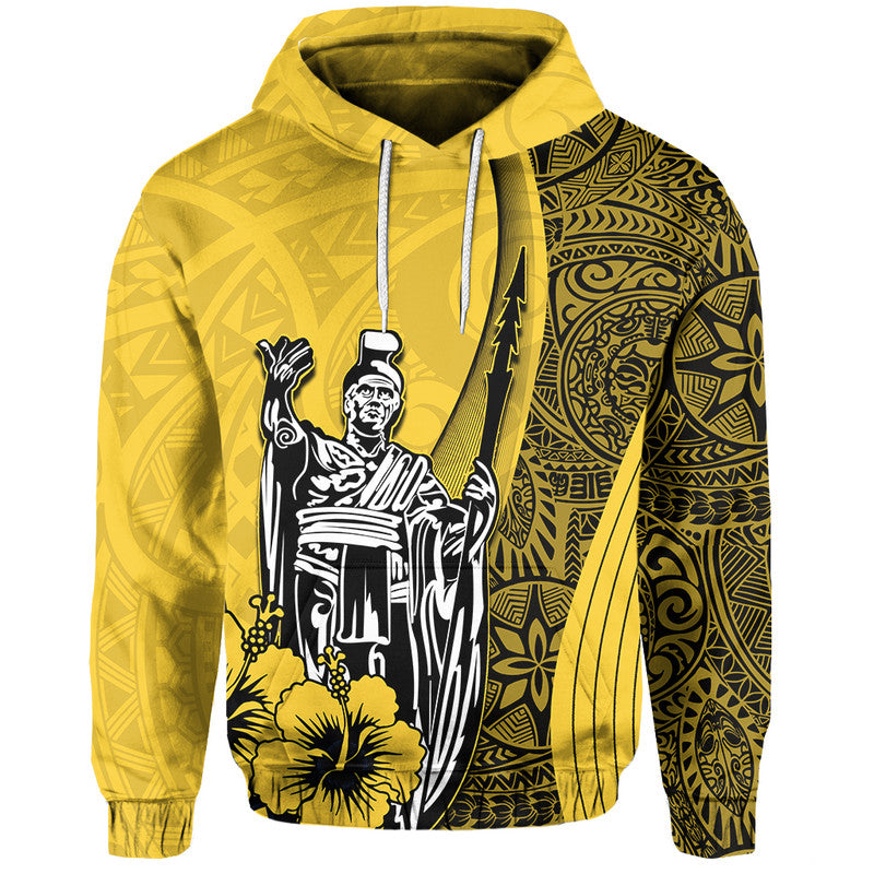 Hawaiian King Kamehameha Hoodie Vibe Yellow Style LT6 - Wonder Print Shop