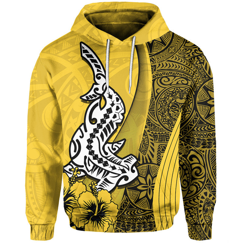 Hawaiian Shark Polynesian Hoodie Vibe Yellow Style LT6 - Wonder Print Shop