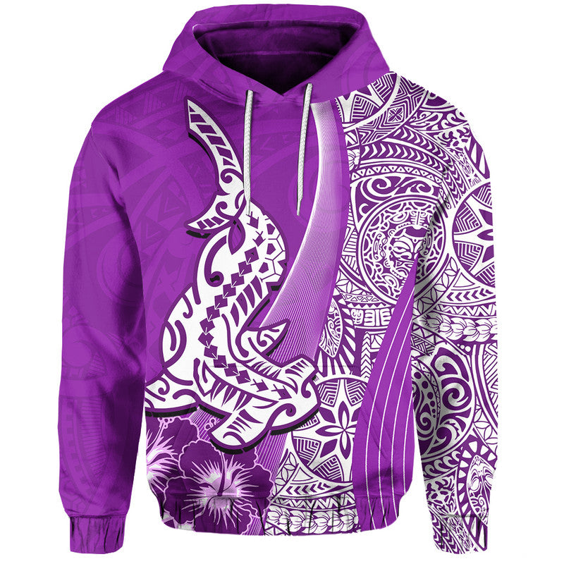 Hawaiian Shark Polynesian Hoodie Vibe Purple Style LT6 - Wonder Print Shop