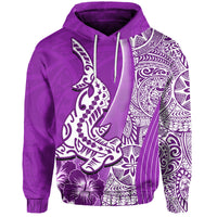 Hawaiian Shark Polynesian Hoodie Vibe Purple Style LT6 - Wonder Print Shop
