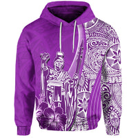 Hawaiian King Kamehameha Hoodie Vibe Purple Style LT6 - Wonder Print Shop