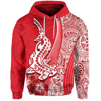 Hawaiian Shark Polynesian Hoodie Vibe Red Style LT6 - Wonder Print Shop