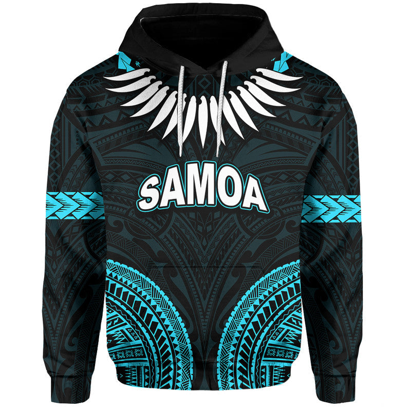 Custom Personalised Samoa Ula Nifo Tribal Hoodie Blue Style LT6 - Wonder Print Shop