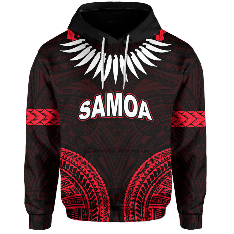 Custom Personalised Samoa Ula Nifo Tribal Hoodie Red Style LT6 - Wonder Print Shop