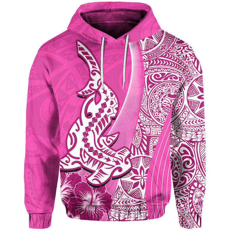 Hawaiian Shark Polynesian Hoodie Vibe Pink Style LT6 - Wonder Print Shop
