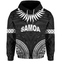 Custom Personalised Samoa Ula Nifo Tribal Hoodie White Style LT6 - Wonder Print Shop