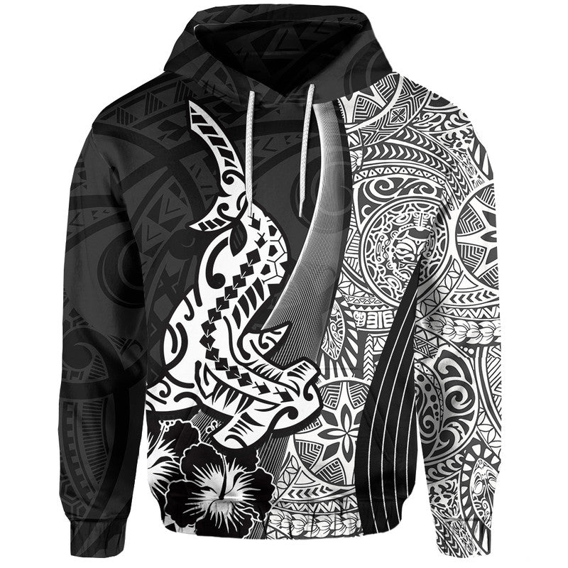 Hawaiian Shark Polynesian Hoodie Vibe Black Style LT6 - Wonder Print Shop