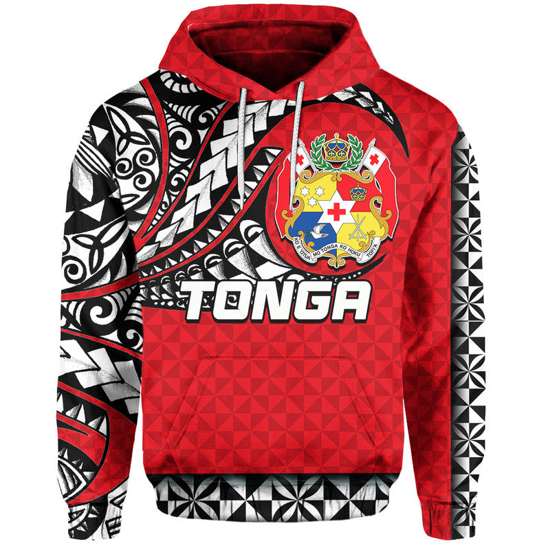 Custom Personalised Tonga Hoodie Polynesian Tattoo LT6 - Wonder Print Shop