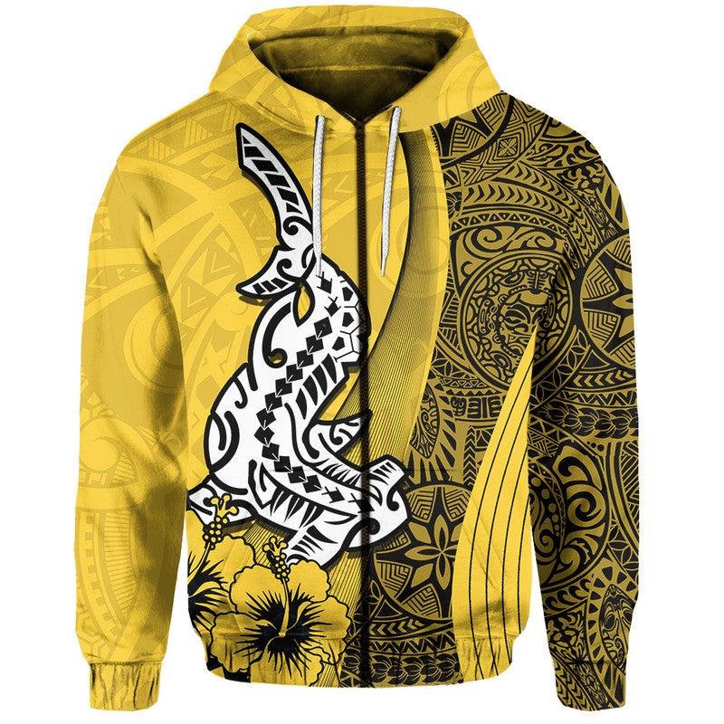 Hawaiian Shark Polynesian Hoodie Vibe Yellow Style LT6 - Wonder Print Shop
