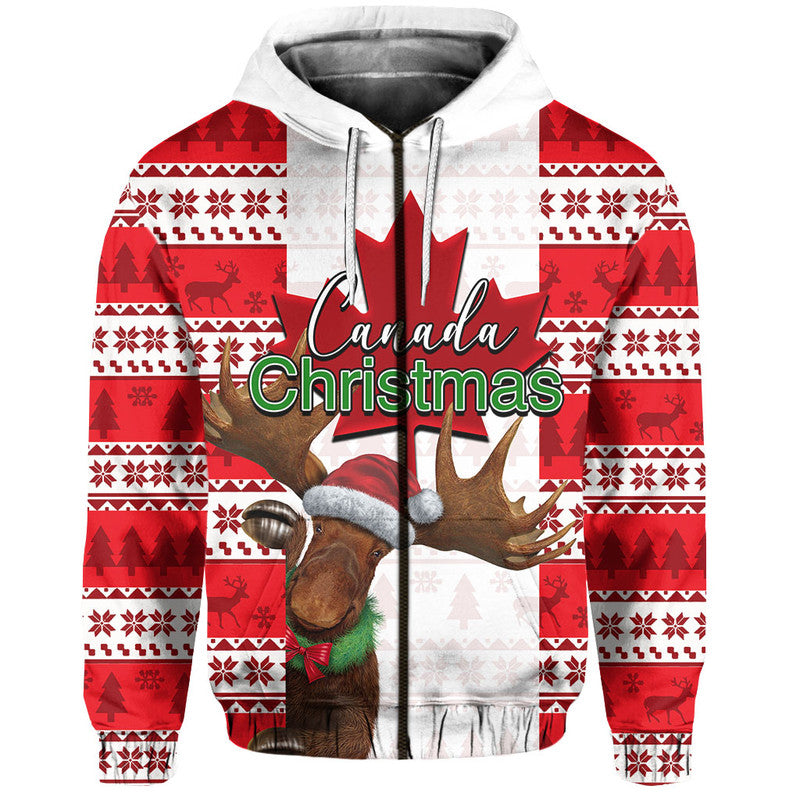 Christmas Moose Canada Hoodie Flag Style LT6 - Wonder Print Shop