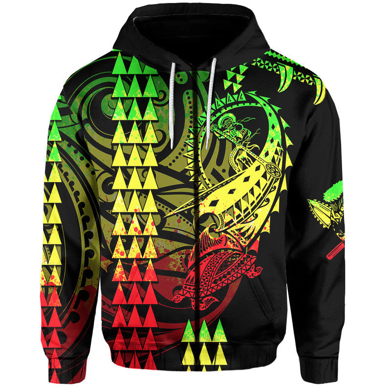 Custom Hawaii Polynesian Warrior Kakau Hoodie Reggage LT6 - Wonder Print Shop