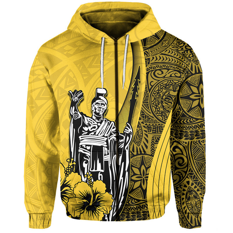 Hawaiian King Kamehameha Hoodie Vibe Yellow Style LT6 - Wonder Print Shop
