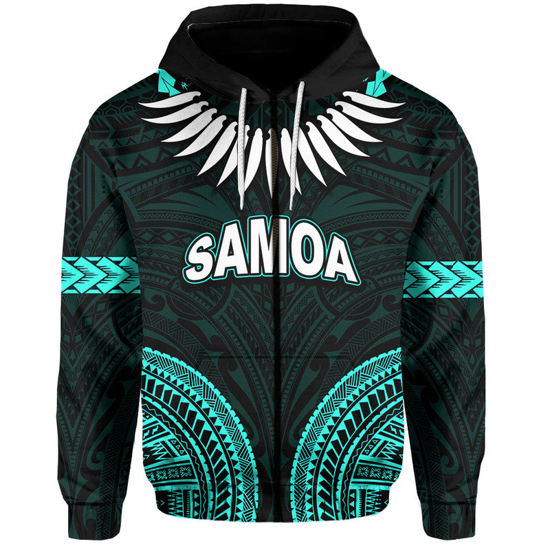 Custom Personalised Samoa Ula Nifo Tribal Hoodie Green Style LT6 - Wonder Print Shop