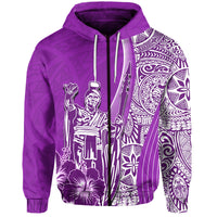 Hawaiian King Kamehameha Hoodie Vibe Purple Style LT6 - Wonder Print Shop